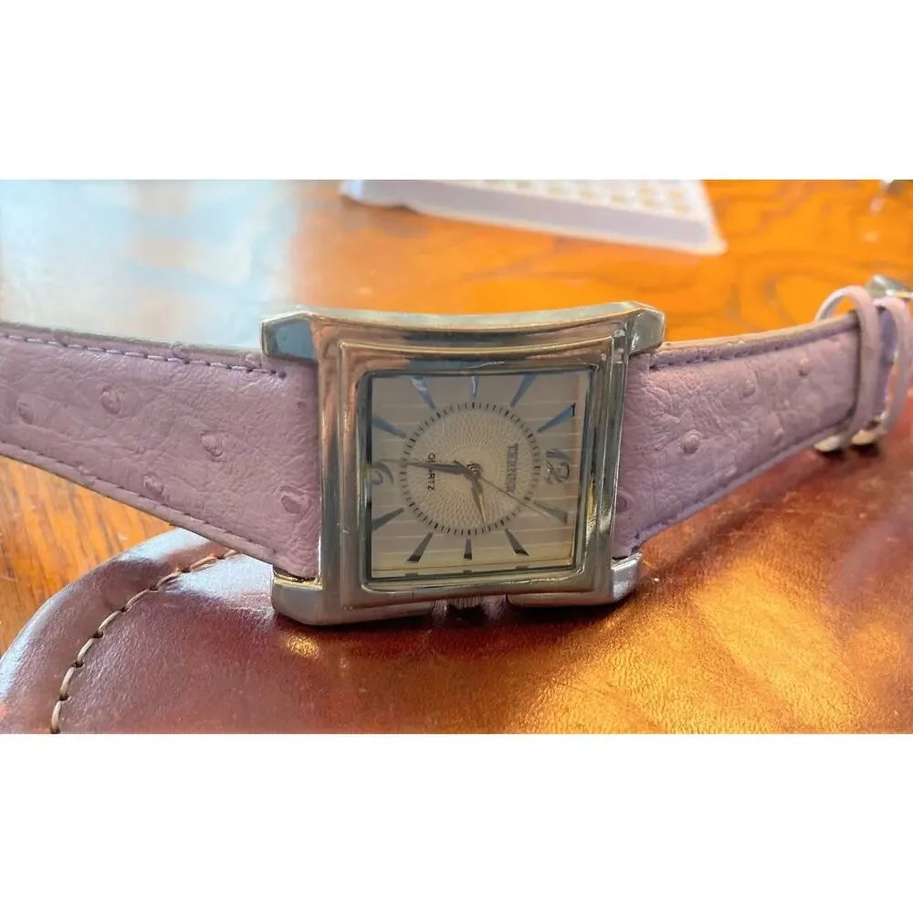 Women's 36mm Silver Tone Terner Watch, Lavender Band